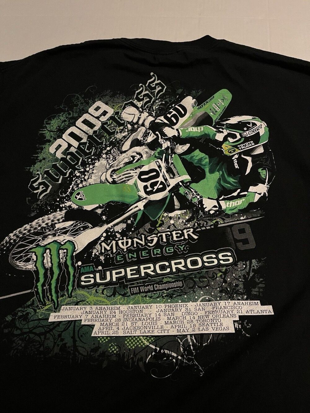 VTG 2009 Monster Energy AMA SuperCross World Championship T-Shirt 2XL Racing